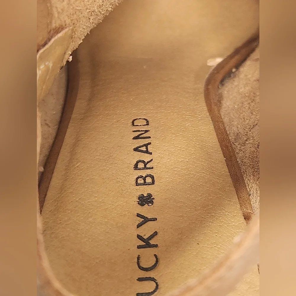 Lucky Brand Women’s 10 Hatoraa Slingback Peep Toe Sandal Heel
